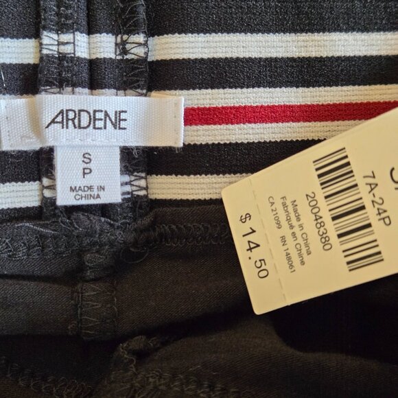 NWT ARDENE Black Leggings with Striped Waistband S - Picture 3 of 3